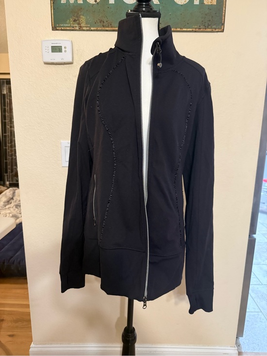 lululemon athletica Jackets & Blazers - Lululemon Womens Nice Asana Funnel Neck Mid-Layer Ruffle Jacket Black 12 READ